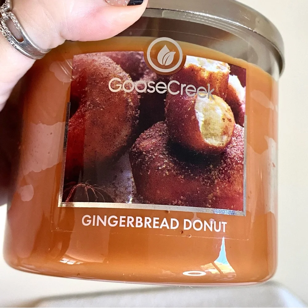 Goose Creek Gingerbread Donut 3-Wick Candle fried donut, spice, and vanilla NWT